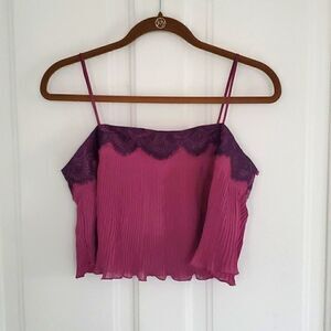 Free People Intimately Accordian Pleated Cropped Tank